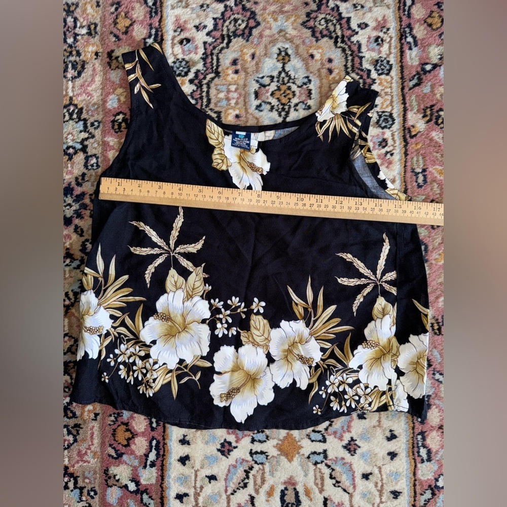 VTG Hibiscus Collection Hawaii 2 Piece Top & Skirt Sarong SMALL Black & White - Picture 5 of 16